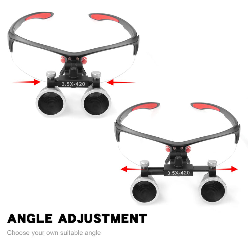 [Australia - AusPower] - Loupes 2.5X 3.5X Magnification Binocular Magnifier Optical Glass Lens (3.5X, Black) 