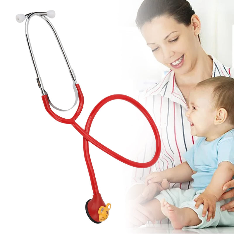 [Australia - AusPower] - Kids Pediatric Clinician Stethoscope with Cartoon Animals Pattern, Accurate Sound Amplification, Soft and Comfortable Earplugs, Adjustable Earpiece, 5 Animal Shaped Heads Included 