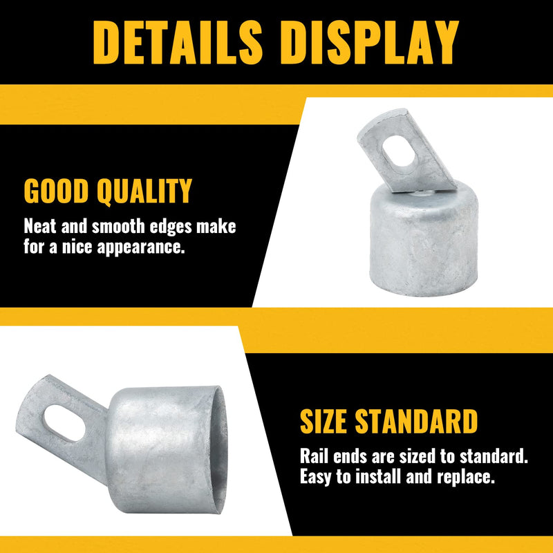 [Australia - AusPower] - Top Rail End 1-5/8", VIVIDA Chain Link Fence Rail End, Galvanized Steel, for 1-5/8" OD Top Rail Pipe, 2 PCS 1-5/8" SILVER (2 PCS) 