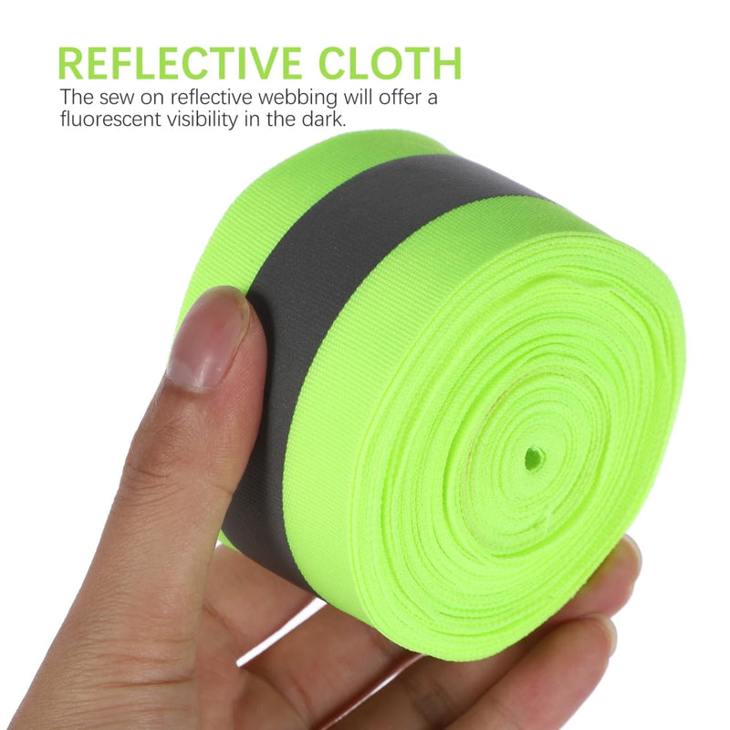 KESYOO Reflective Sew on Tape 15.5Ft Fluorescent Safety Ribbon High Visibility Webbing for Outdoor Sports Clothing Backpacks Pet Gear Night Visibility