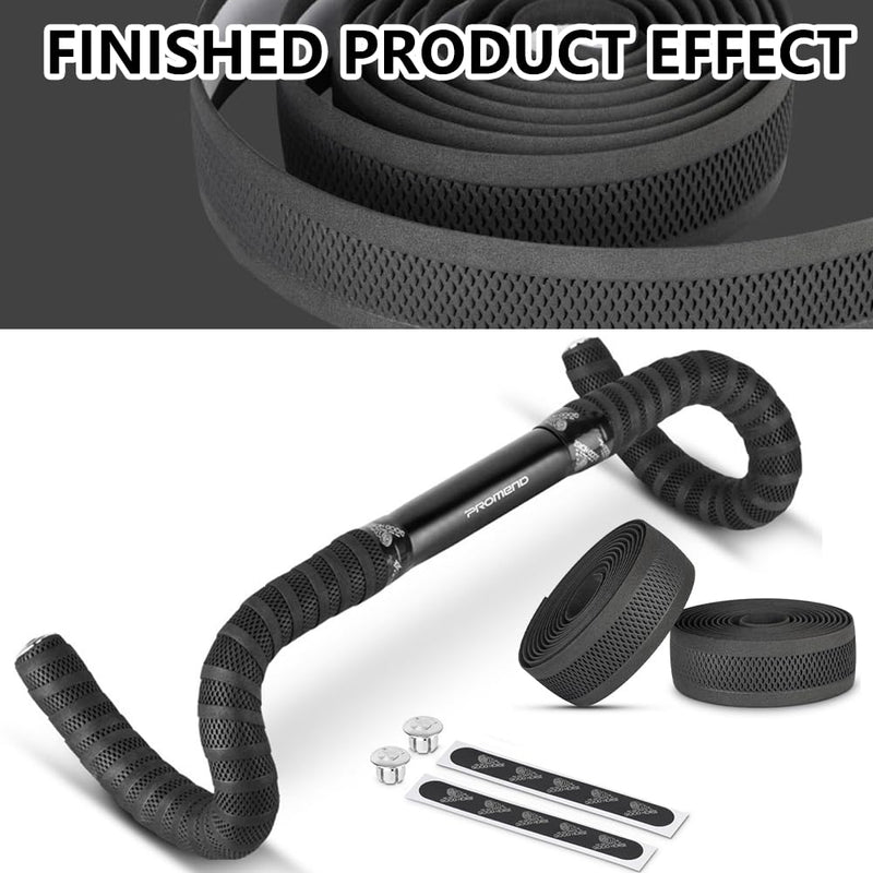 Bike Handlebar Tape EVA, Bicycle Bar Tape with Adhesive Backs, Comes with Pair of Bar End Plugs 2 Rolls per Set