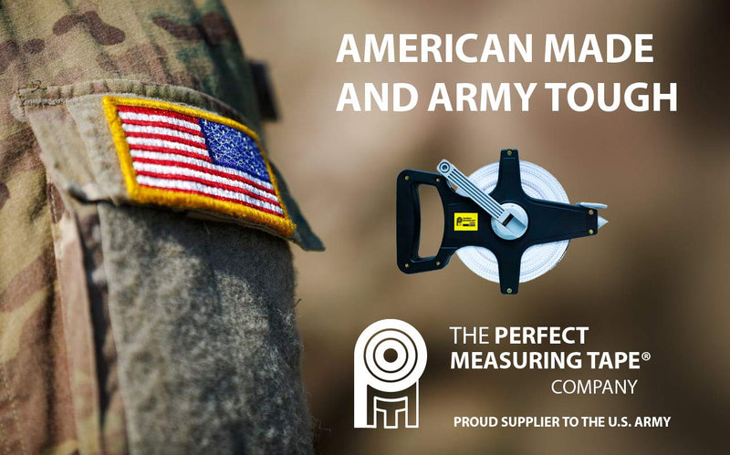 [Australia - AusPower] - The Perfect Measuring Tape Company - The Army Combat Fitness Test's Official Surveyor's Tape Measure - Locking and Rewinding - American Made - 100' (feet) / 30m (Meter) Model PMT3 