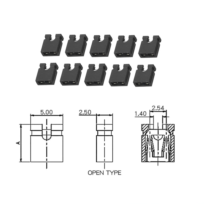 [Australia - AusPower] - 100pcs California JOS 2.54mm Black Jumper Caps Standard Circuit Board Jumper Cap Shunts Short Circuit Connection Pin Blocks 100 PCS 