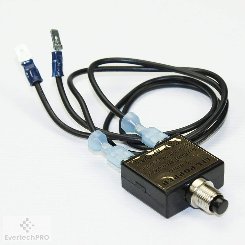 EvertechPRO POP3 3 AMP Control Circuit Breaker UL Rated 125/250 Vac Replacement Li'l Popper G33-039