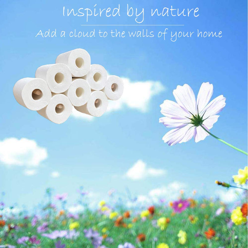 Cloud Paper Holder, Space-Saving Cute Decor 4-13 Rolls Toilet Paper Hold Wood Artistic Decoration for Toilet Kitchen Bathroom bar Restaurant Indoor Decor (Larger Rolls) Larger Rolls