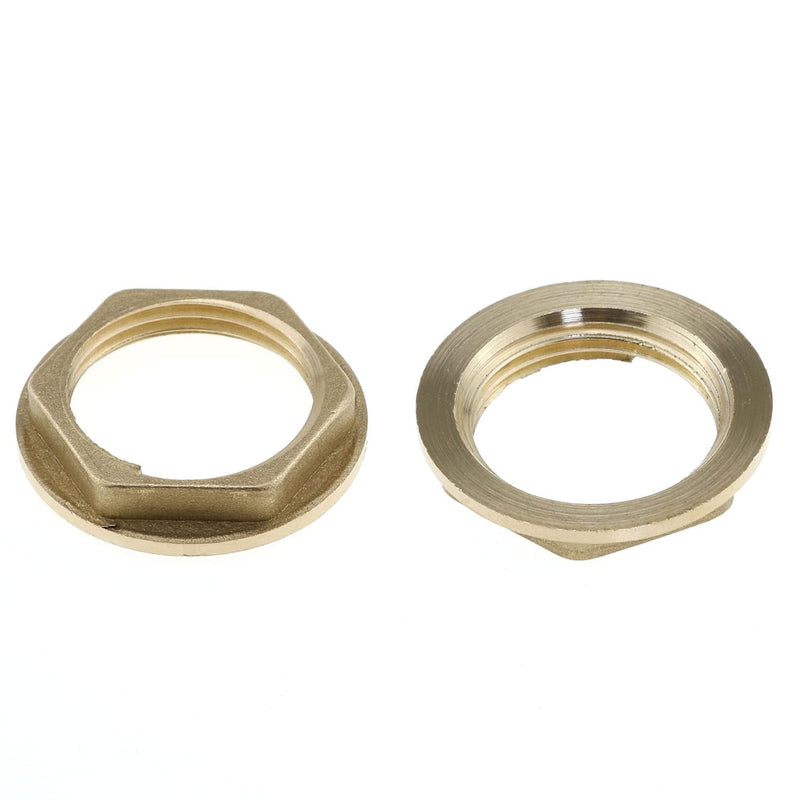 [Australia - AusPower] - MEETOOT 4pcs Brass Lock Nuts Pipe Fitting 3/4 Inch NPT Female Nut Gasket Flange Hex Suitable for Water, Gas, Oil 