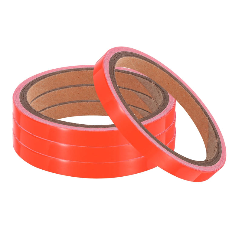 uxcell 4Rolls Glow in The Dark Tape, 0.3 inch x 9.8 ft Fluorescent Adhesive Tape Luminous Tape for Stairs, Walls, Steps, Exit Sign, Home Decoration, Red 4