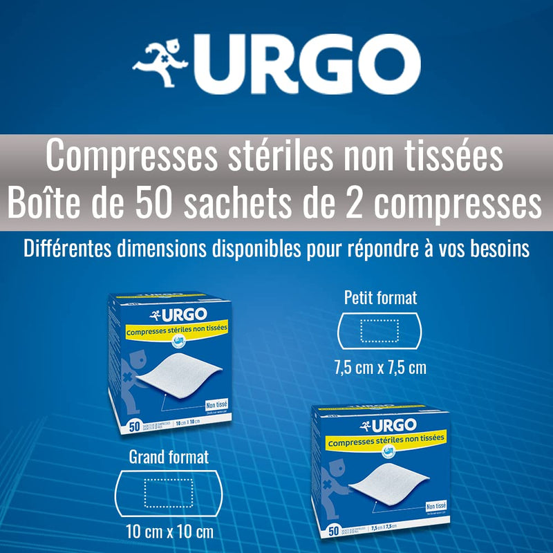 URGO Compresses Stériles Non Tissées 10 x 10 cm Bte/50