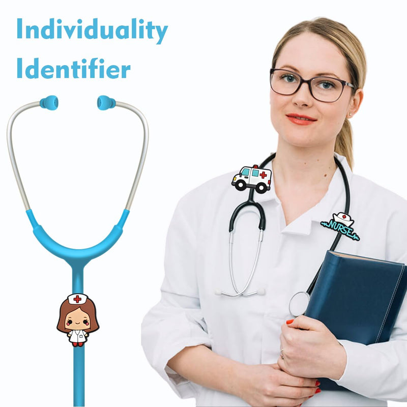 [Australia - AusPower] - 8 Pcs Cartoon Medical Stethoscope Charms for Nurses， Pediatric Stethoscope Real Working Charms Stethoscope Accessories for Doctors, Nurses, Clinicians and Home 
