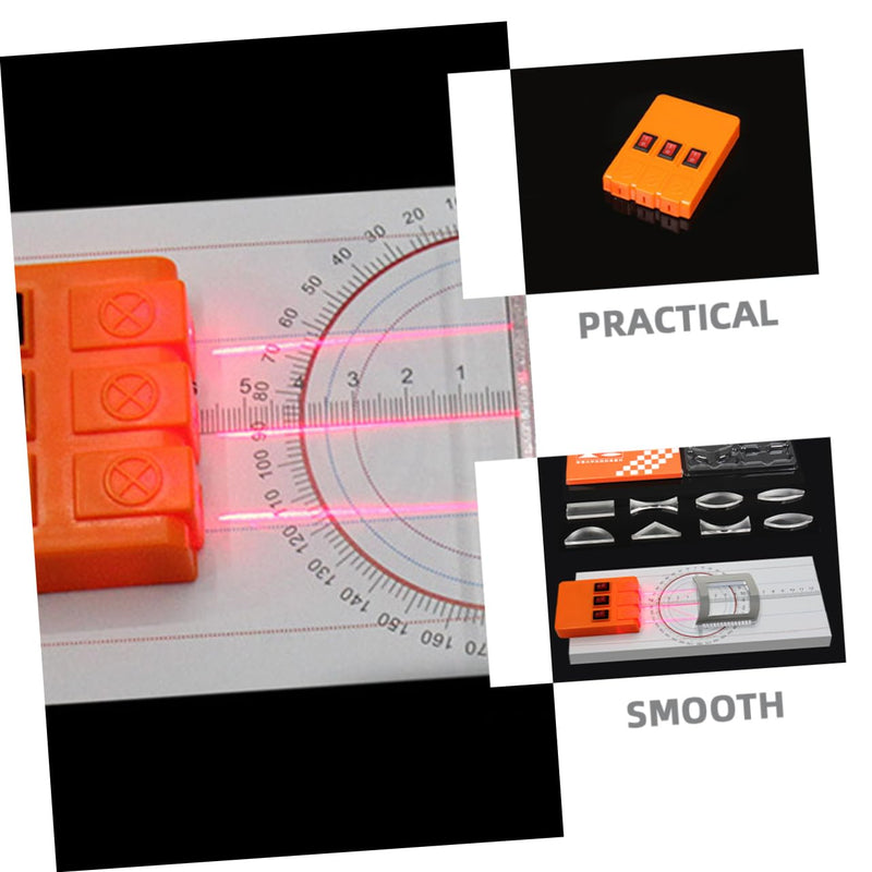 [Australia - AusPower] - GLEAVI 1 Set Optical Experiment Kit Prism Optic Multifunction Reflector Refraction Physics Prism Three Light Source Apparatus Physics Kit Optical Prism Lens Small Hole Plastic 