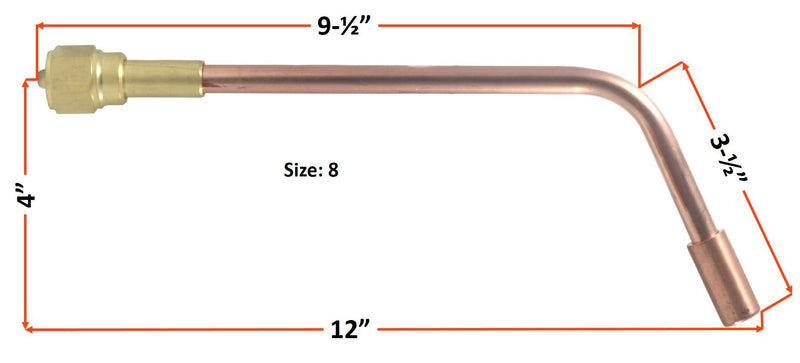 SÜA - Heating Nozzle/Rosebud 8-MFN Replacement for 300 Series Victor Torch Handles. Oxy/Propane Size: #8 (8-MFN)
