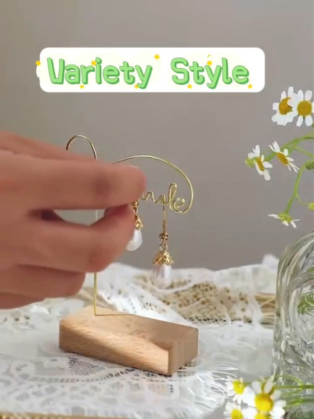 4pcs Beech Earring Display Stands for Selling, Earring Holder Organizer for Retail, Small Wood Jewelry Organizer Stands Jewelry Display for Show