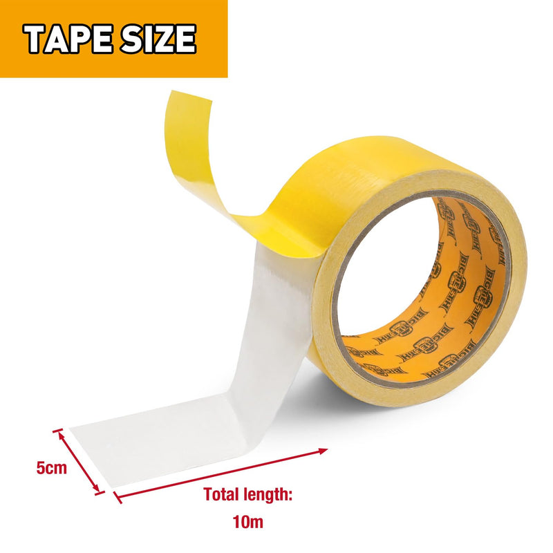 BIGTEETH Double Sided Carpet Tape - 2 Inch x 33 Feet Rug Gripper Tape for Area Rugs,Carpet, Mats,Residue-Free Floor Safe Adhesive for Hardwood,Tile,Laminate,Vinyl, Stairs,Anti Slip & Strong Hold