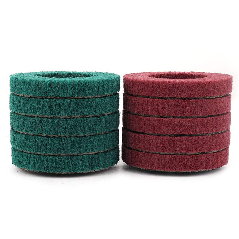 [Australia - AusPower] - NUODUN 10Pcs 180/320 Grit Nylon Fiber Flap Disc Metal Polishing Wheel, Abrasive Buffing Grinding Discs for 4" Angle Grinder, Deburring and Rust Removal of Welds on Complex Surfaces Mixed Pack 10Pcs 