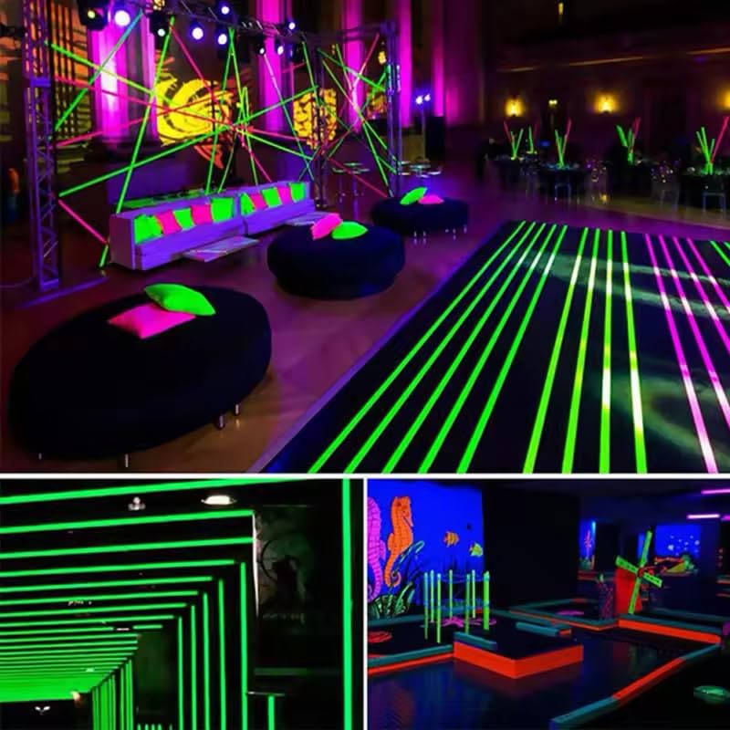 [Australia - AusPower] - Neon Gaffer Cloth Tape, Fluorescent Colors Pro Gaff Tape Duct Tape UV Blacklight Glow in The Dark Tape for UV Party 0.6 inch x 16.5 feet, 5 Pack 