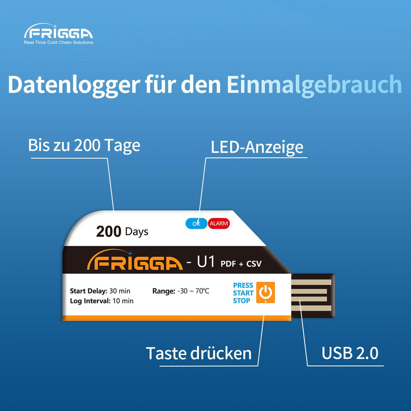 Frigga U1 USB Temperature Data Logger Disposable Temperature Pen 1