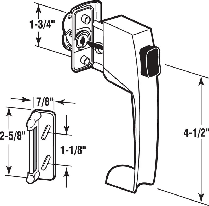 [Australia - AusPower] - Prime-Line K 5116 White Push Button Latch with Tie Down (1 Set) 