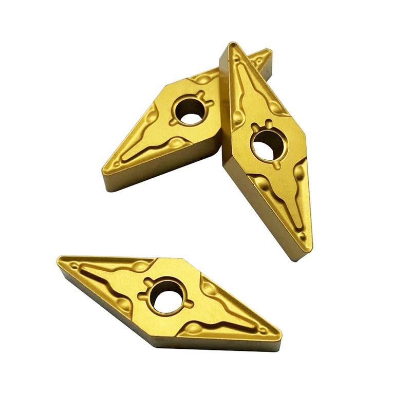 [Australia - AusPower] - Indexable external Carbide Turning Inserts VNMG331/332 VNMG160404/08 carbide cutting tool inserts for Cutting Stainless Boring Bar inserts Turning tool holders replace inserts (VNMG332–MA Gold) VNMG332–MA Gold 