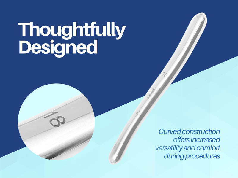 [Australia - AusPower] - 8 Hegar Dilator Sounds Set, 7.5 Inch Double Ended, Stainless Steel, Temperature Control, Autoclavable, Compact Storage Case, Sizes 1mm to 16mm 