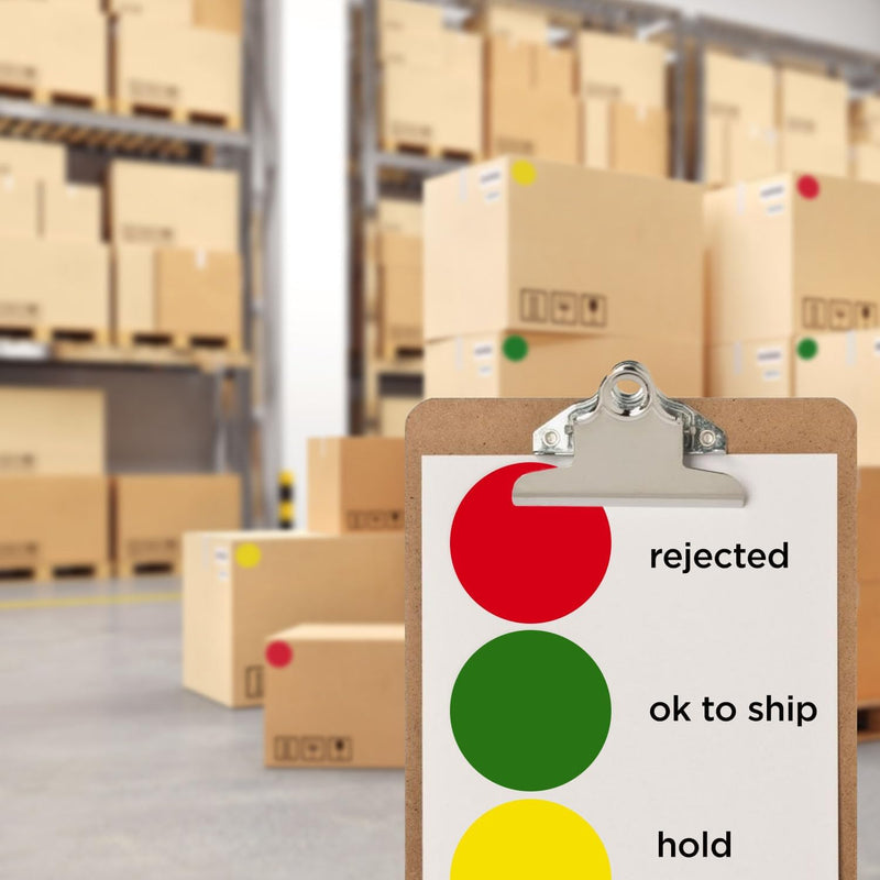 ChromaLabel Red Removable Sticker Labels, 3 Inch Circle Stickers, Color Coding Labels, Ideal Sticker Dots for Office and School Projects - 500 Sticker Labels per Roll, Red 3"