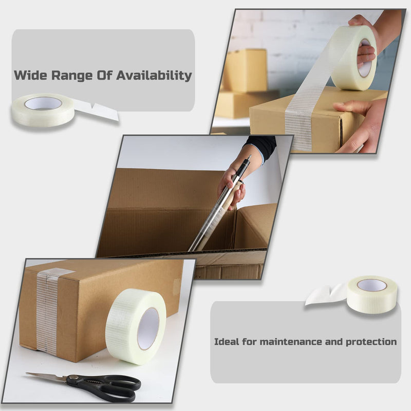 [Australia - AusPower] - Lichamp Strapping Tape 2 inches, 60 Yards Reinforced Packing Tape Wide Fiberglass Tape Filament Nylon Tape 