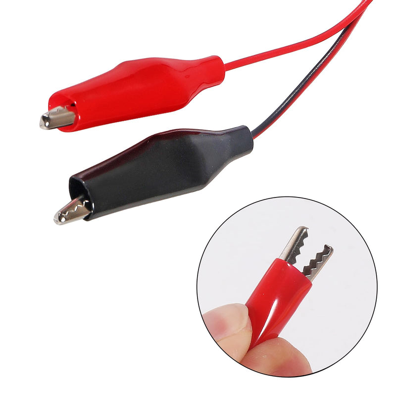 [Australia - AusPower] - 10 Groups Alligator Clips Electrical Insulated Test Leads 1M/39.37inch Double-Ended Jumper Wire for Electrical Testing(Red Black) 