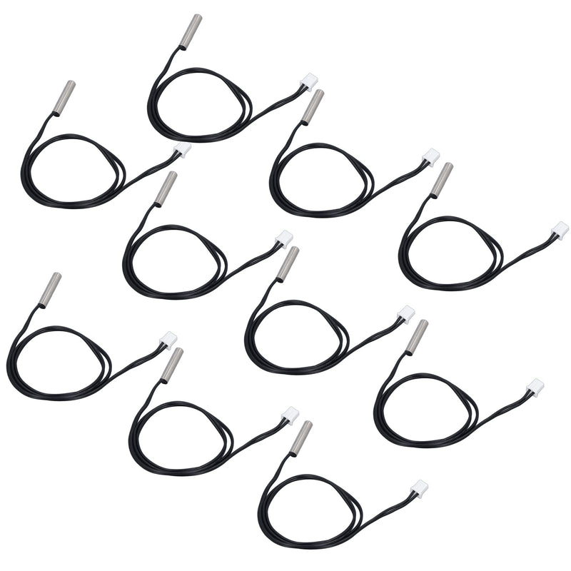 [Australia - AusPower] - 10Pcs Temperature Sensor Probe Thermistor Temp Transducer 5x25mm Cylindrical Head 500mm10K B3435 Thermal Temperature Probe, Thermistor Sensing Probe Thermistor Temp Transducer (10K B3435) 