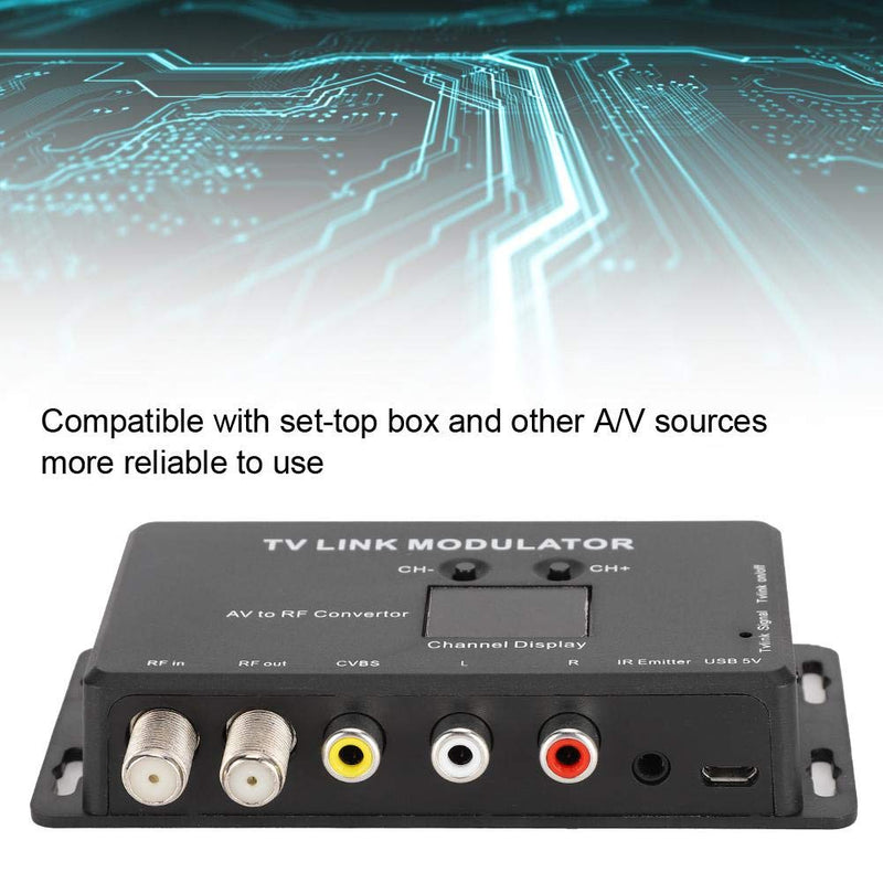 Professional TM70 UHF Modulator TV Link Modulator AV HF Converter IR Extender Adapter with USB Cable Receiving Cable for PC Laptop TV STB VHS VCR Camera DVD