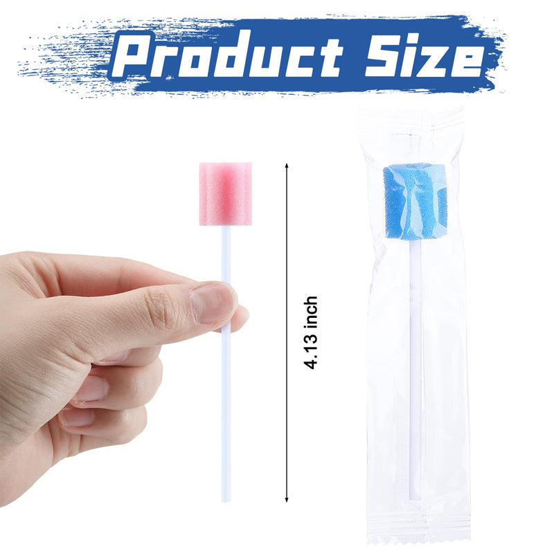 [Australia - AusPower] - TrelaCo 500 Pcs Toothettes Oral Swabs Bulk Disposable Mouth Swabs Multicolor Sponge Individually Wrapped for Elderly Adults Oral Cavity Mouth Cleaning(Plum Blossom) Plum Blossom 