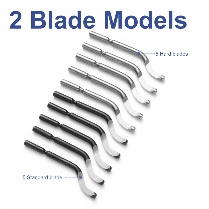 [Australia - AusPower] - 10 Piece High Speed Steel Blade Deburring Tool Set, For Metal Aluminum, Copper, Resin, PVC Pipe, 3D Printing, Wood Edge Treatment, High Quality Metal Handles, Deburring Manual Chamfering, Reamer Tools 