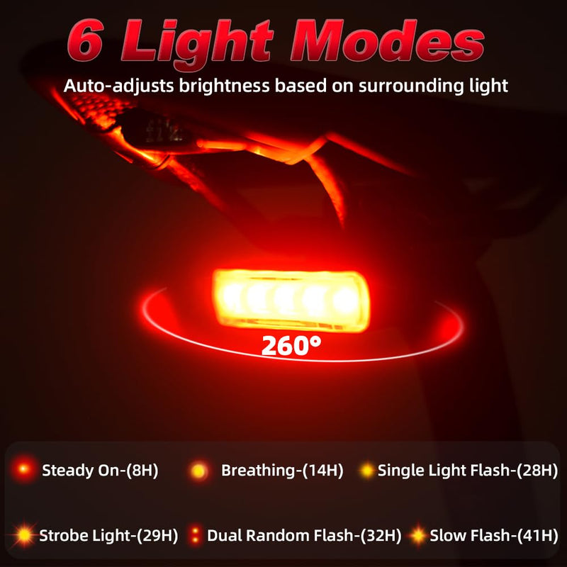 [Australia - AusPower] - ENFITNIX XlitET Bike Tail Light,Brake Sensing,Auto On/Off,50 Lumen Ultra Bright Rear Bike Light,USB-C Rechargeable LED Bicycle Tail Lights,IPX5 Waterproof,Cycling Accessories Lights for Night Riding. 