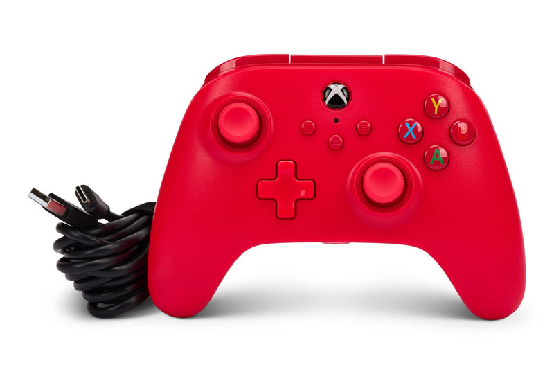[Australia - AusPower] - PowerA Wired Controller for Xbox Series X|S - Red, gamepad, video game/gaming controller, works with Xbox One, Officially Licensed 