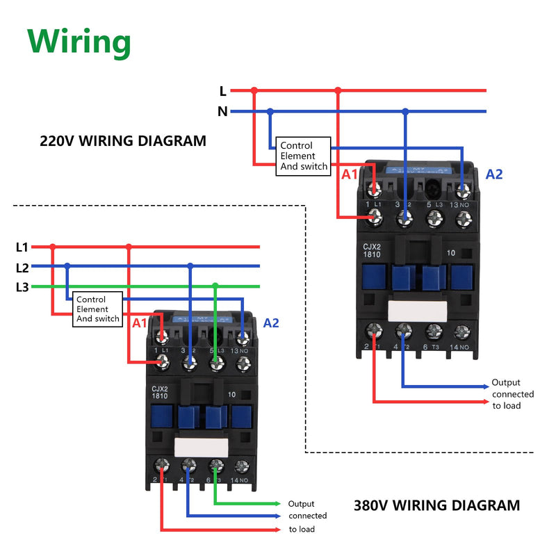 [Australia - AusPower] - Wengart AC contactor CJX2-1810, AC220V 4, normally open, 18A, control high currents precisely through modular design and simplify installation and maintenance 1NO_AC220V 