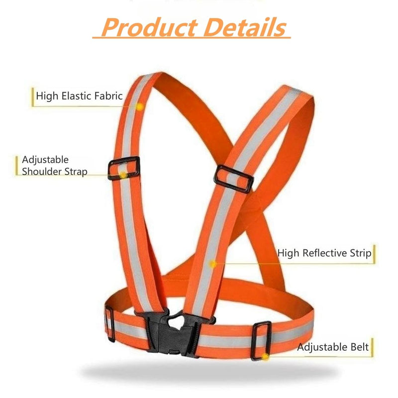 Reflective Vest, High Visibility Safety Vest Straps Reflective Gear for Night Running Walking Cycling for Men Women Kids Orange 10