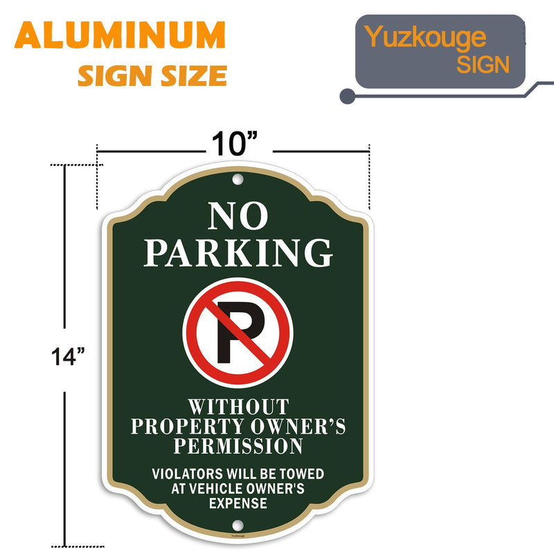 No Parking Sign, Violators Will Be to Towed at Vehicle Owner’s Expense - 2 Pack, 10” x 14” Rust Free Aluminum Sign, Weatherproof, Fade Resistant