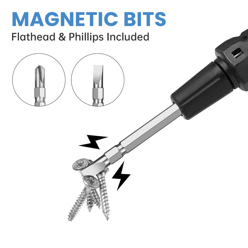[Australia - AusPower] - Tomorotec 2-in-1 Screwdriver Voltage Tester with Neon Light Display, AC/DC Circuit Tester with Magnetic Flathead & Phillips Screwdriver Heads, Dual Function for Voltage Detection and Electrical Repair 