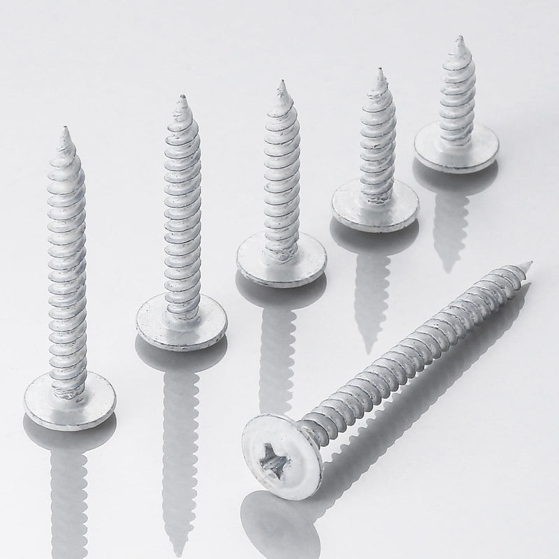 [Australia - AusPower] - Wensilon(95 pcs)#8 White Truss Head Wood Screws Quick Metal Self Tapping Zinc Oxide with Drywall Plastic Anchors Assortment Kit White Phillips Truss Head Wood Screws 
