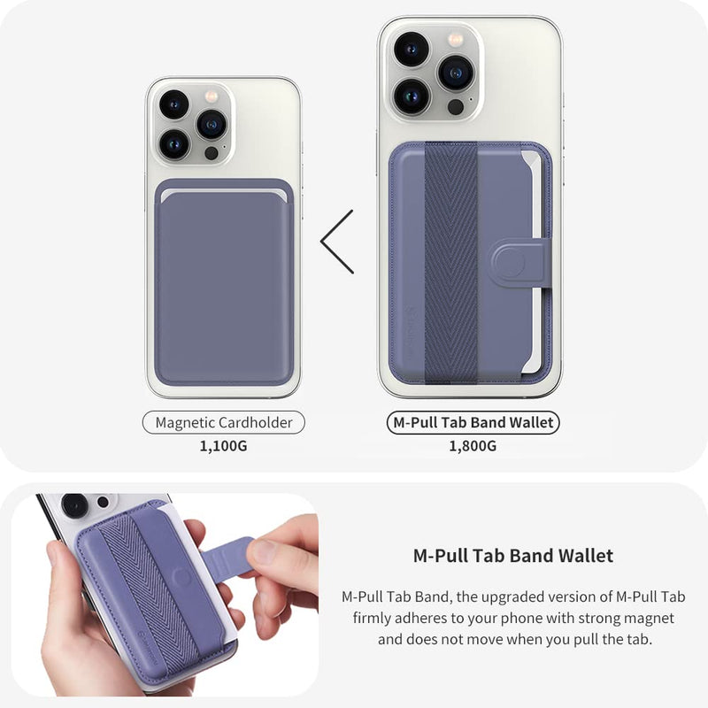 [Australia - AusPower] - Sinjimoru Comb-Pattern Phone Grip Wallet, Vegan Leather Magnetic Cell Phone Card Holder Wool Band Strap as Credit Card Case Compatible With iPhone 15 14 13 12 Series. M-Pull Tab Band Black 