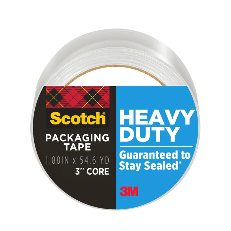Scotch Heavy Duty Shipping Packing Tape, Clear, Shipping and Packaging Supplies, 1.88 in. x 54.6 yd., 1 Tape Roll 1.88 in x 54.6 yd (Pack of 1)