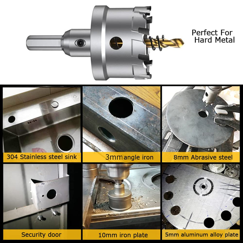 [Australia - AusPower] - ASNOMY Tungsten Carbide Tipped Hole Saw Drill Bit for Hard Metal, 3 Inch T.C.T Hole Saw Cutter with 2pcs Titanium-Plated Pilot Drill bit for Metal, Steel, Iron, Wood, Plastic 76mm | 3'' 