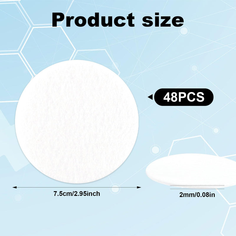 [Australia - AusPower] - 48pcs 2.5" Monotub Adhesive Filter Disks, 0.08in Thick Mushroom Filter Pads Breathable High Temperature Resistant Filtration Patches Replacement Ideal Mushroom Growing Supplies 