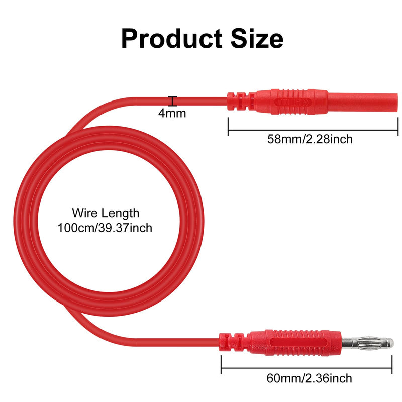 [Australia - AusPower] - UMLIFE 2PCS Multimeter Test Lead Extension Male to Female Connector 4mm Banana Plug to Jack Heavy Duty 14AWG Silicone Wires Meter Leads Probes 3.3 Ft 