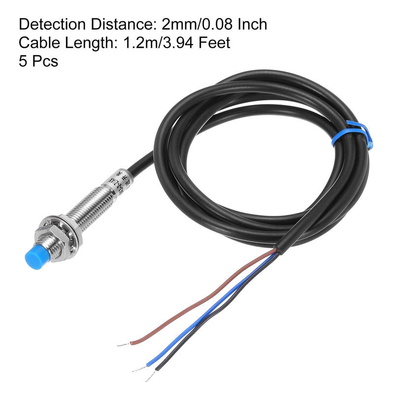 [Australia - AusPower] - MECCANIXITY M8 Approach Sensor Inductive Proximity Sensor Switch NC Normally Close NPN 2mm Detection Distance, DC 6-36V LJ8A3-2-Z/AX, 3.9ft, 5Pcs 5 