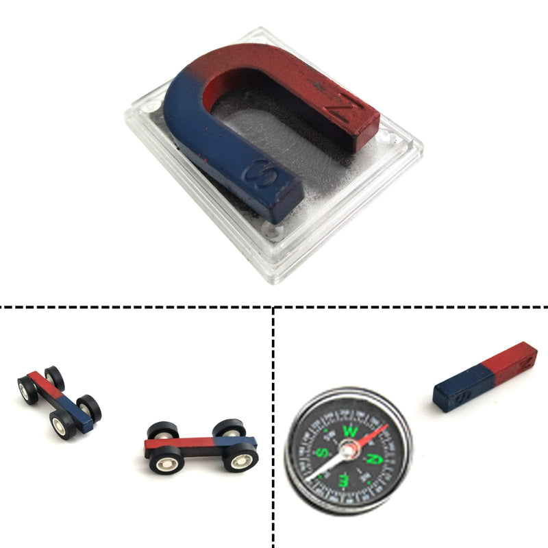 [Australia - AusPower] - EUDAX Labs Junior Science Magnet set for Education Science Experiment Tools Icluding Bar/Ring/Horseshoe/Compass Magnets 