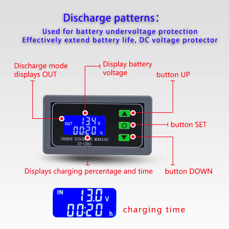 [Australia - AusPower] - DC 6V-60V Low Voltage Protector Disconnect Switch Module with LCD Display, 30A Under-Voltage Deficit Protector 