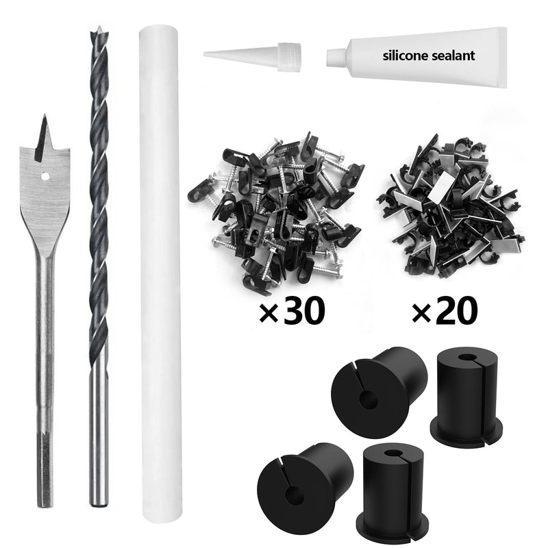 1 inch cable routing kit for starlink,4pcs wall grommet bushing starlink masonry routing kit including threading cables tool through wall for star link cable routers ethernet adapter Starlink Cable Routing Kit