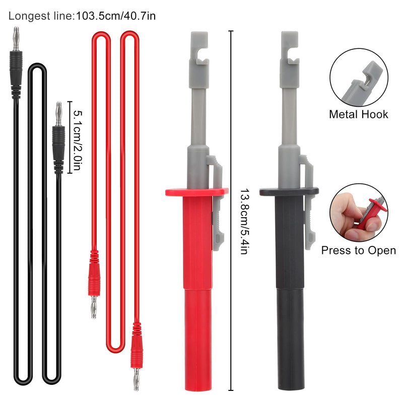 [Australia - AusPower] - SUNJOYCO 26PCS Multimeter Leads, Back Probe Kit, Multimeter Test Leads Kit with Alligator Clips, Replaceable Wire Piercing Probes, Test Hooks, Back Probe Pins for Digital Electrical Testing 