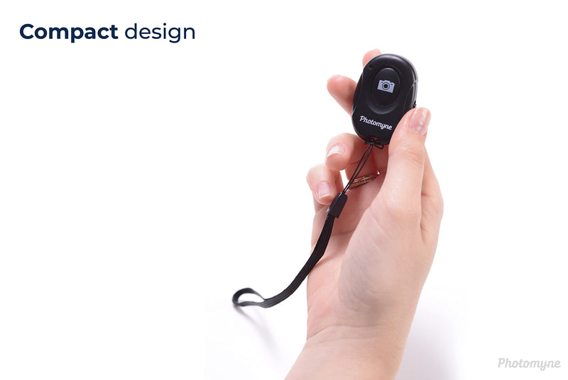 [Australia - AusPower] - Photomyne Wireless Camera Shutter Clicker | Camera Shutter Remote Control for iPhone & Android Smartphones | Wireless Remote Control Selfie Button - Includes Wrist Strap (1 Pack) 1 pack 
