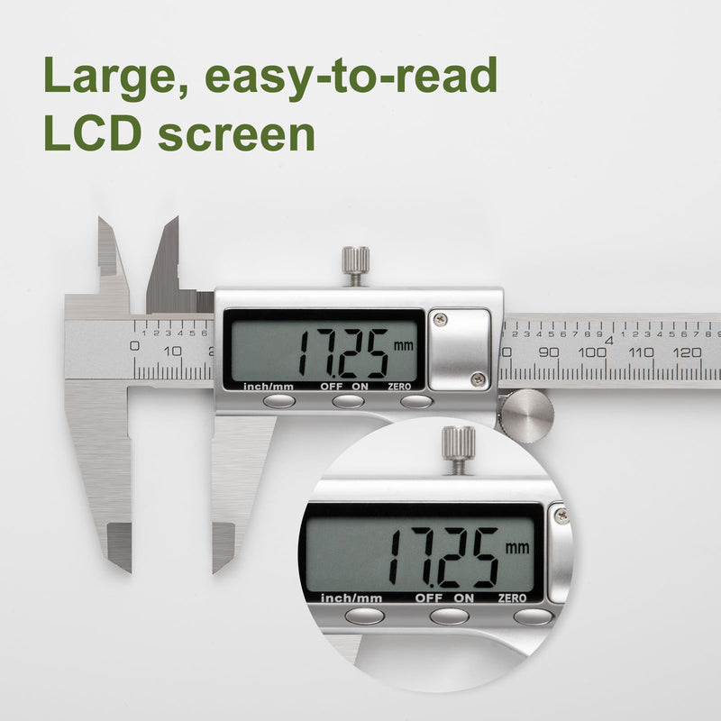 [Australia - AusPower] - All-Metal Digital Caliper 0-12" Measuring Tool, Micrometer Caliper with Auto-Off Feature, Interchangeable Between inches and millimeters for DIY/Household and 3D Printing HKZ300 