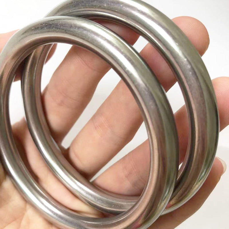 [Australia - AusPower] - 3" Metal O-Ring, 2 Pack 304 Seamless Welding Stainless Steel Rings Heavy Duty Smooth Solid Multi-Purpose Big Ring for for Crafts, 8mm x 60mm 